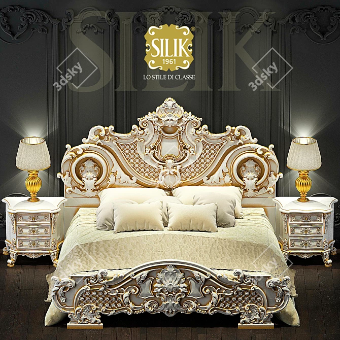 Elegant Silik Niobe Bed 3D model image 1