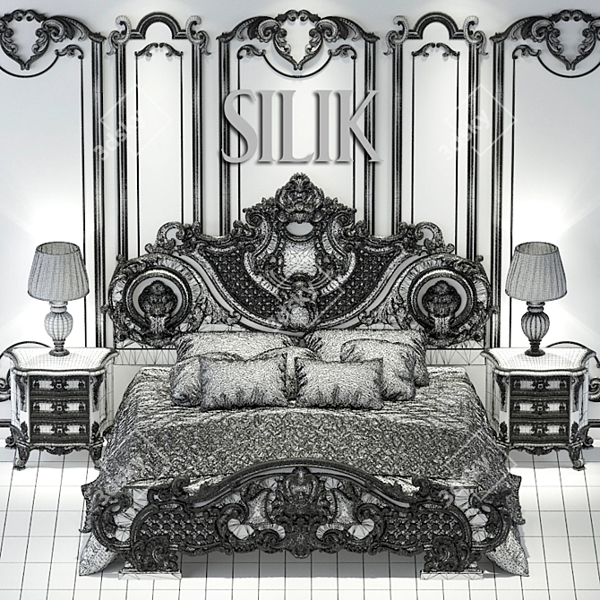 Elegant Silik Niobe Bed 3D model image 3