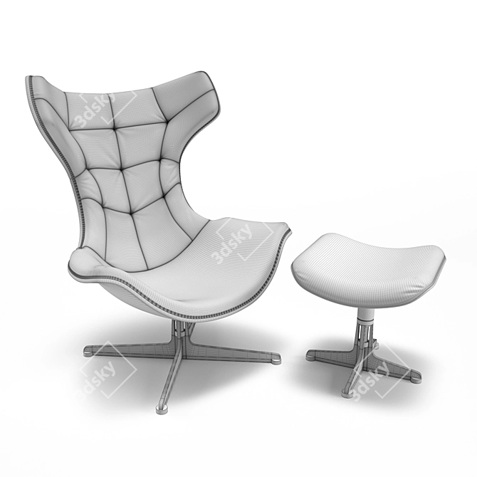 Elegant Regina II Armchair 3D model image 3