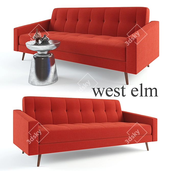 Kiko Twin Futon Sofa - Stylish and Comfortable 3D model image 1