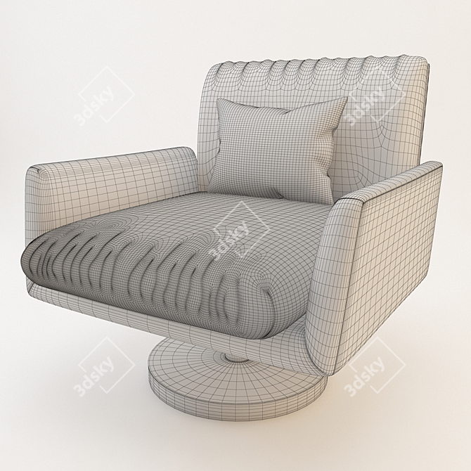 Sleek Swivel Arm Chair 3D model image 3