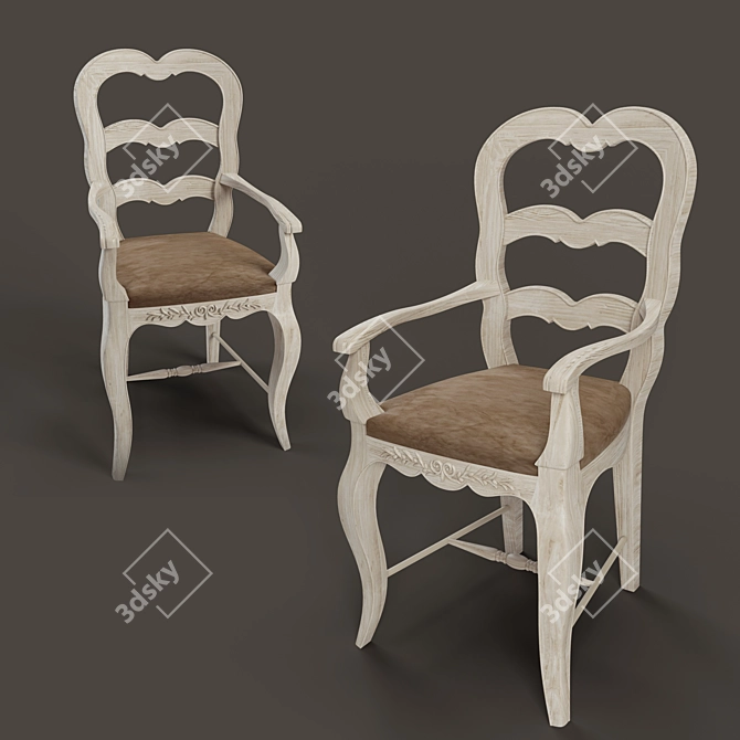 Cozy Country Romance Armchair 3D model image 1