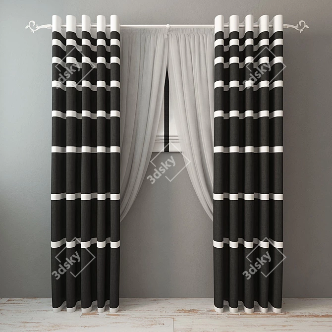 RomaFinis: Decorative Roman Curtains 3D model image 1