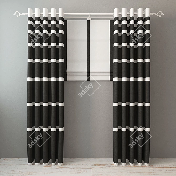 RomaFinis: Decorative Roman Curtains 3D model image 2