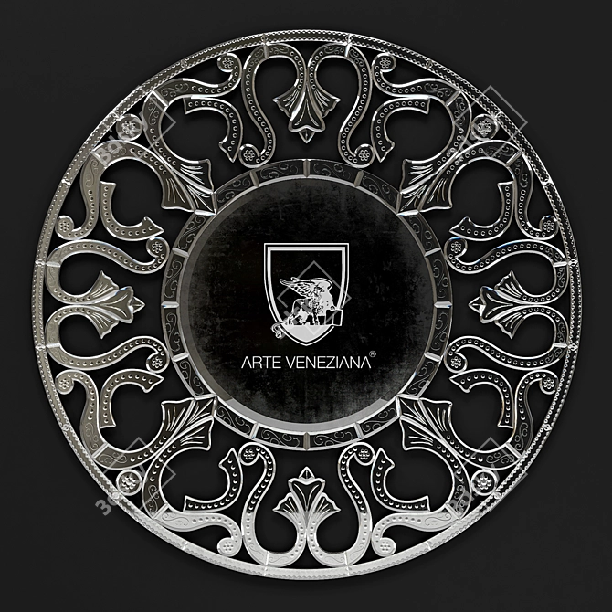 Venetian Florea Mirror: Elegant Reflection 3D model image 1