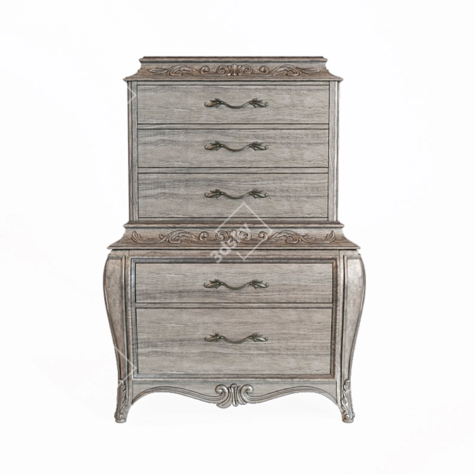 Elegant Bella Terra 5-Drawer Chest 3D model image 2