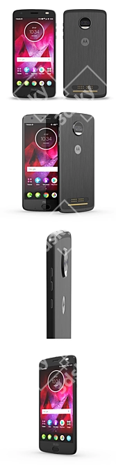 Motorola Moto Z2 Force - Sleek Black 3D model image 2