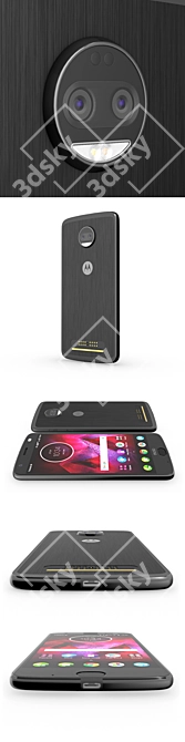 Motorola Moto Z2 Force - Sleek Black 3D model image 3
