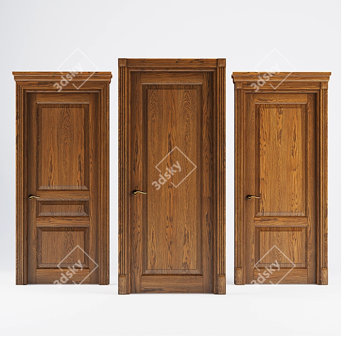 Volhovets Lignum: Classic Oak Door 3D model image 1