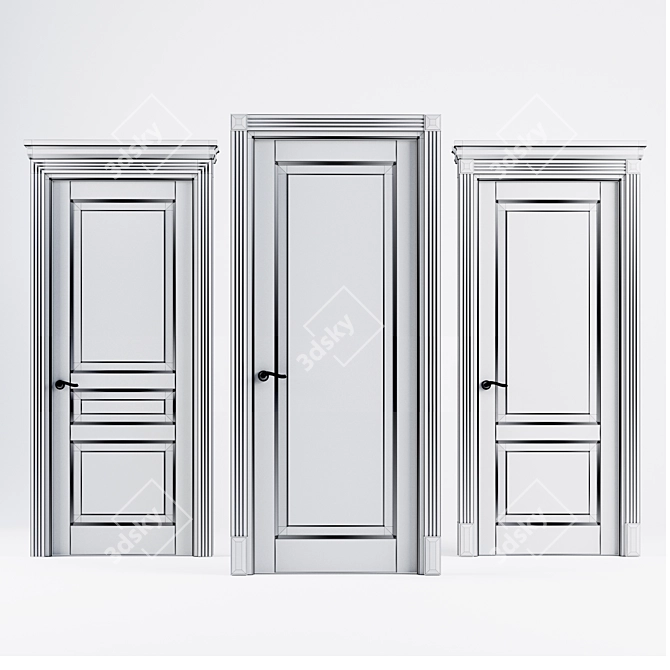 Volhovets Lignum: Classic Oak Door 3D model image 2