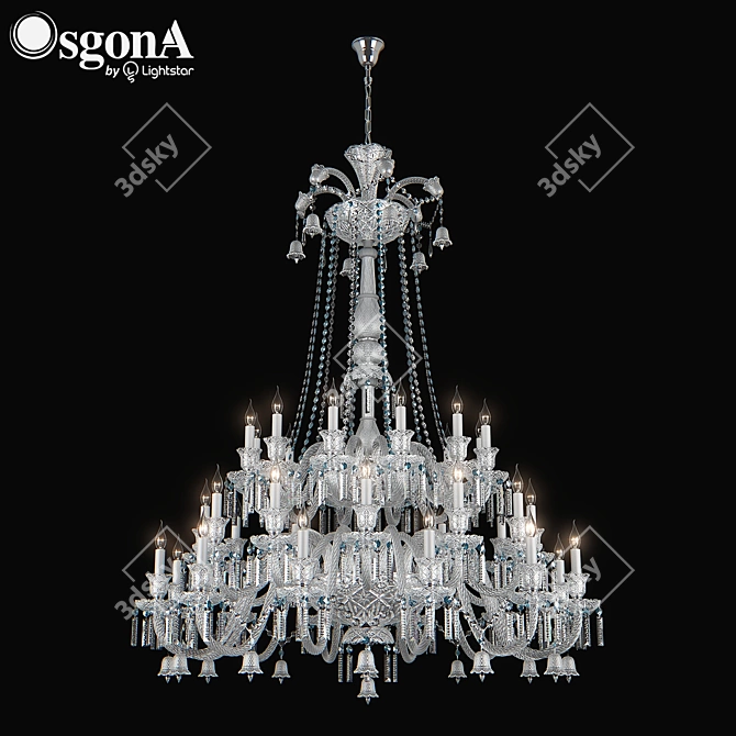 Elegant Crystal Pendant Chandelier 3D model image 1