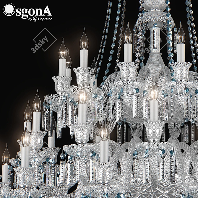 Elegant Crystal Pendant Chandelier 3D model image 2