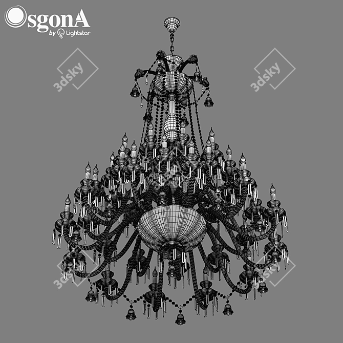 Elegant Crystal Pendant Chandelier 3D model image 3