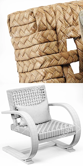 French Modernist Armchair: A Stylish and Elegant Addition to any Home. 3D model image 3