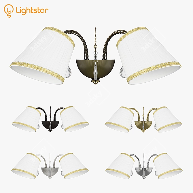 Esedra Lightstar Crystal Wall Sconce 3D model image 1