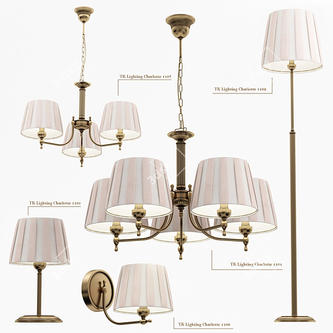 Title: Elegant TK Lighting Charlotte Fixtures 3D model image 1