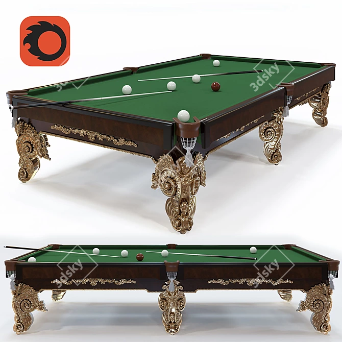 Luxury Ludovik 12ft Billiard 3D model image 1