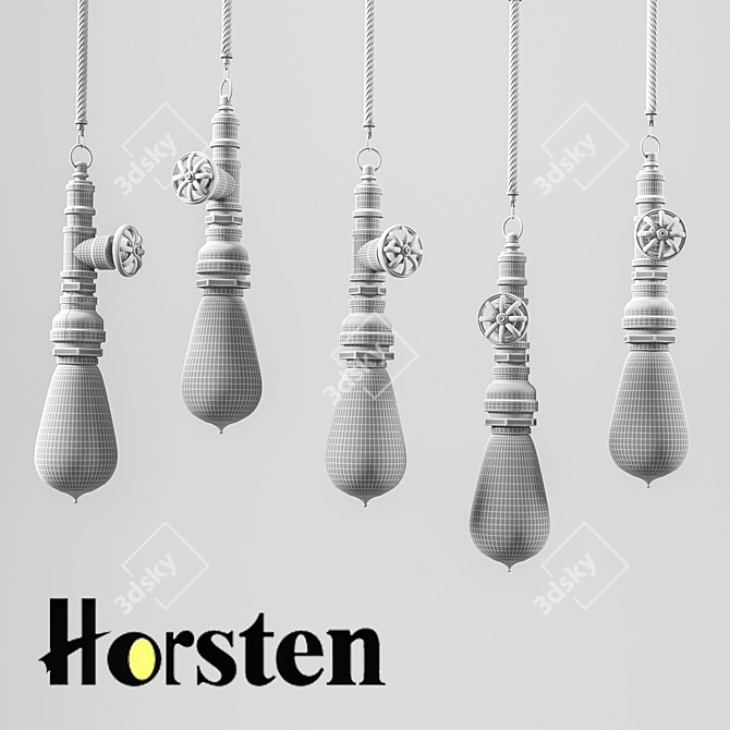 Horsten Iron Pendant Lights 3D model image 2