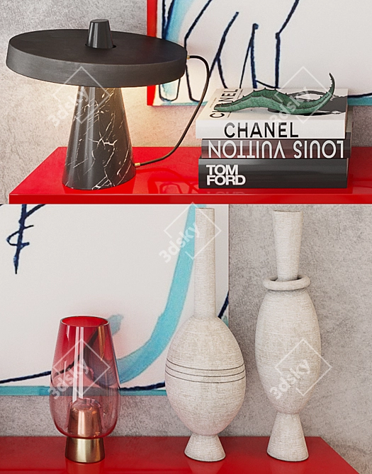 Distinctive Decor Set: Straeten & Bower Accessories, Roinestad Vessels & Designer Lighting 3D model image 2