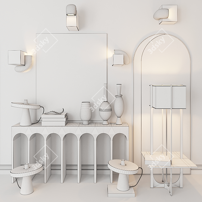 Distinctive Decor Set: Straeten & Bower Accessories, Roinestad Vessels & Designer Lighting 3D model image 3