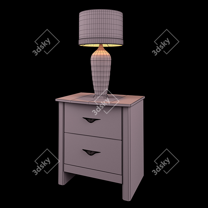 Elegant Bedside Set: Corraya Table & Elysia Lamp 3D model image 2
