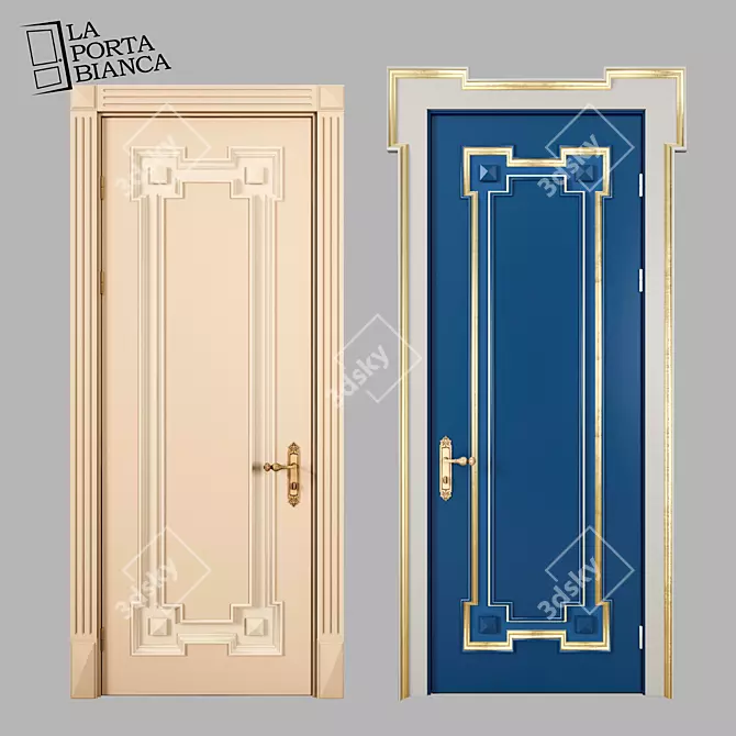 Elegant Agnessa 2-Panel Interior Door 3D model image 1