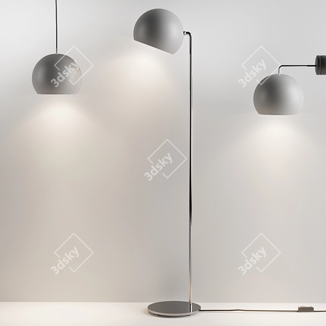 Minimalistic TILT Globe Floor Lamp 3D model image 1