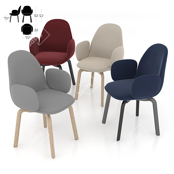 Cozy Comfort Chair 3D model image 1