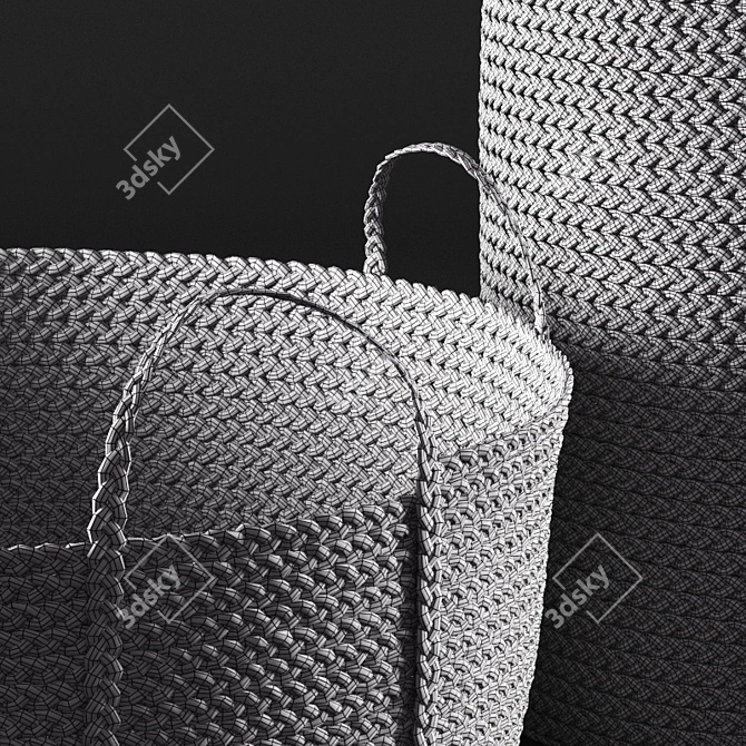 Versatile Woven Basket Set 3D model image 2