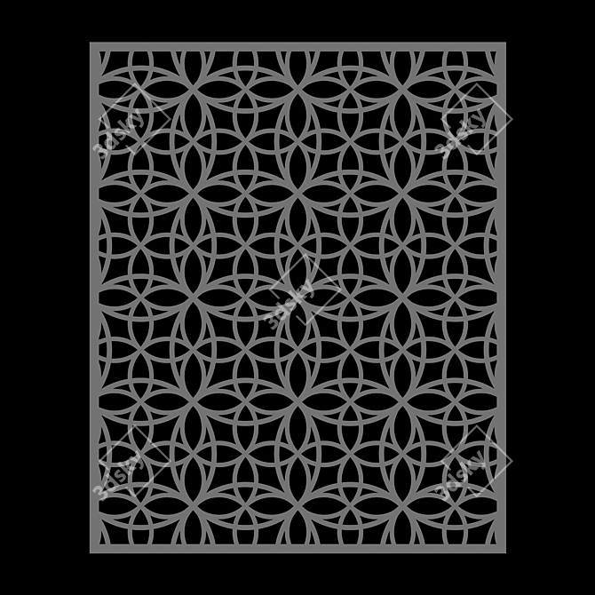 Elegant Carved MDF Panels 3D model image 1