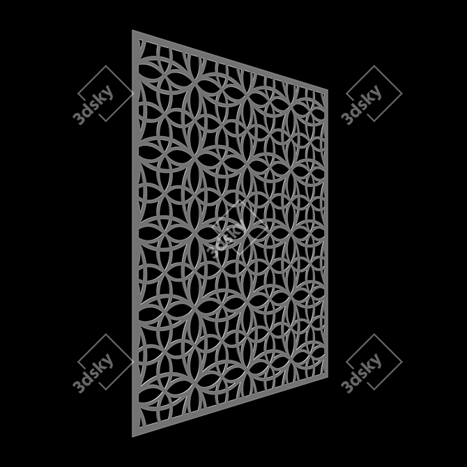 Elegant Carved MDF Panels 3D model image 2