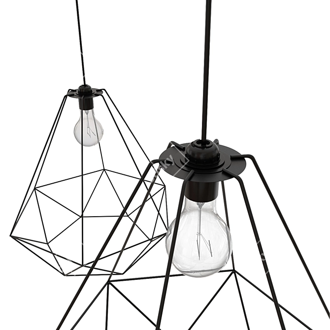 Modern Black Ceiling Lamp: BRUNSTA 3D model image 2