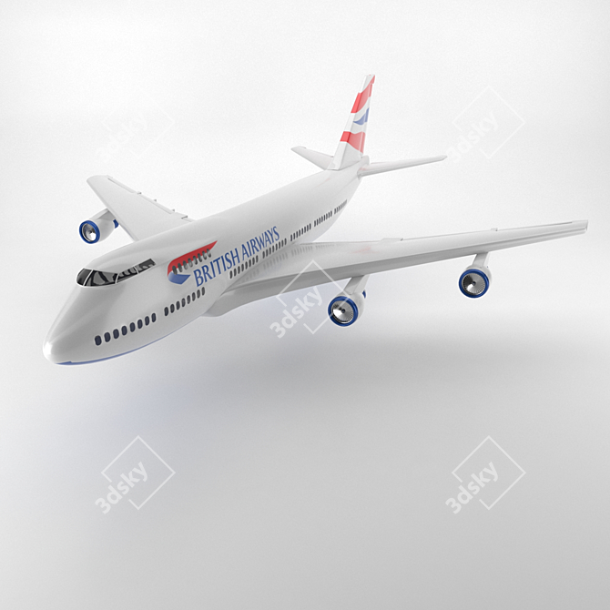 British Airways Boeing 747 Model 3D model image 1