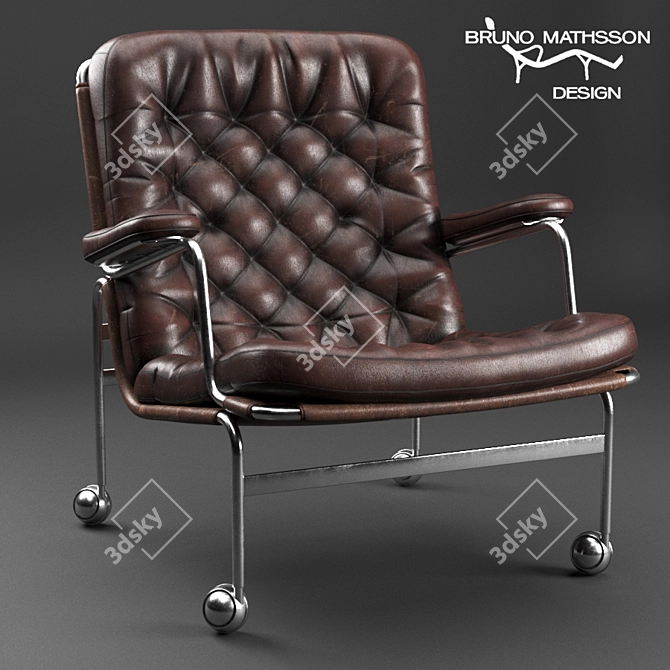 Vintage Leather Armchair 3D model image 1