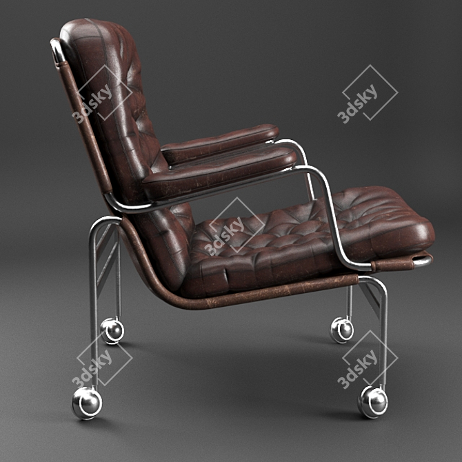 Vintage Leather Armchair 3D model image 2