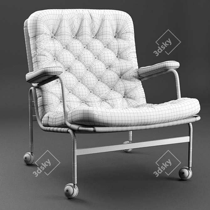 Vintage Leather Armchair 3D model image 3