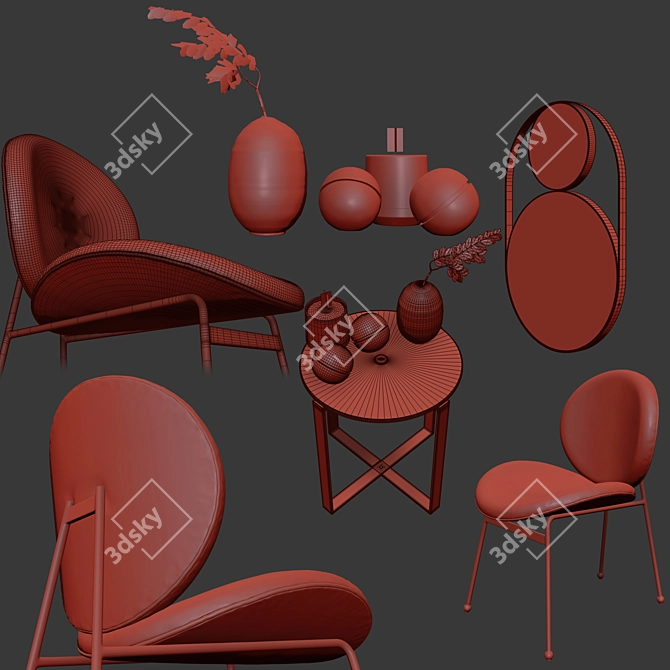 West Elm Collection: Jane Dining Chair, Levon Side Table, Celestial Wall Mirror and More! 3D model image 3