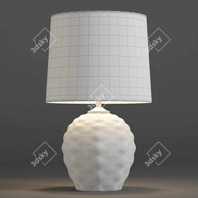 Title: Elegant Green Dimple Ombre Lamp 3D model image 2