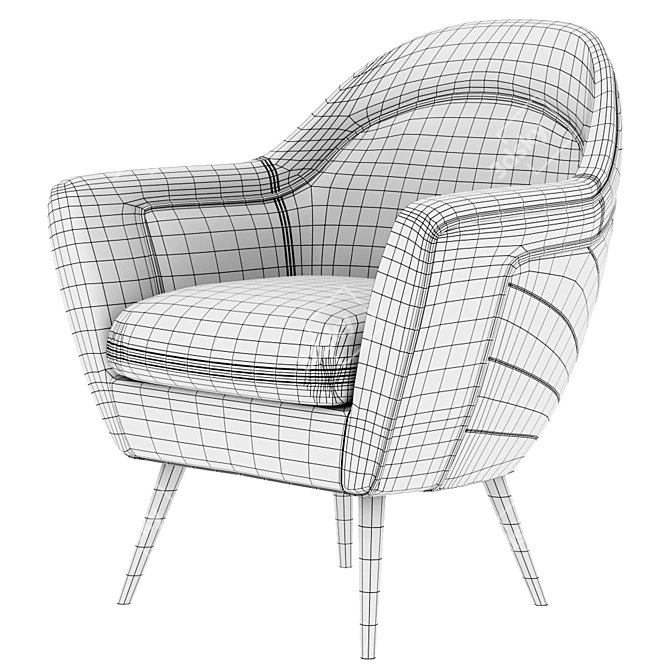 Modish Frida Armchair: Stylish Seating Solution 3D model image 3