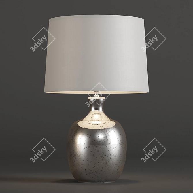 Elegant Distressed Mirror Lamp 3D model image 1