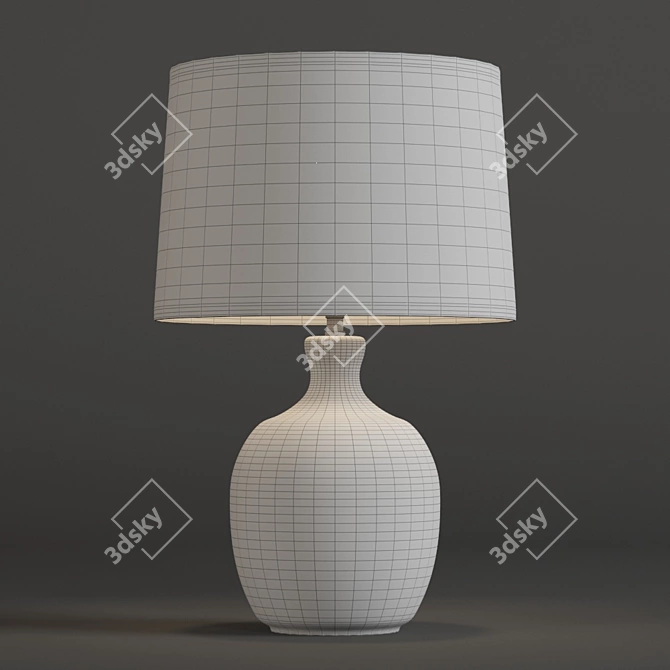 Elegant Distressed Mirror Lamp 3D model image 2