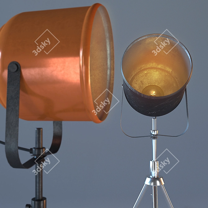 Sleek Floor Lamp Spotlights 3D model image 2