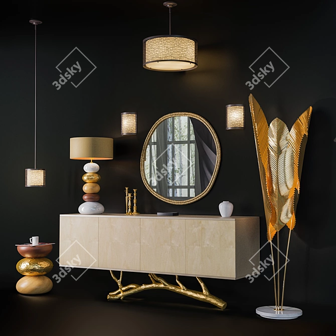 Feiss Joplin Pendant Set & Ginger & Jagger Home Accents 3D model image 1