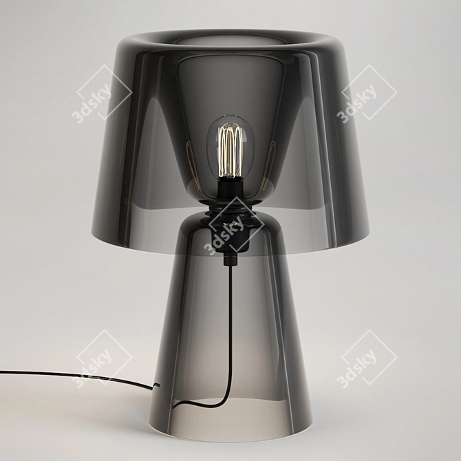 Elegant Smoke Glass Table Lamp 3D model image 1