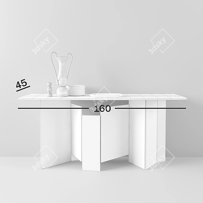 Sleek Glass-Ceramic Console | METROPOLIS 3D model image 3