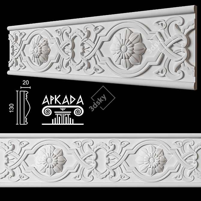 Arcade F-42 Cornice: Classy & Modern 3D model image 1