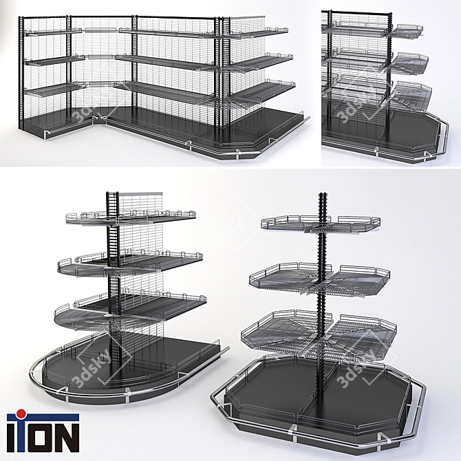 Versatile Iton Shelving System 3D model image 1