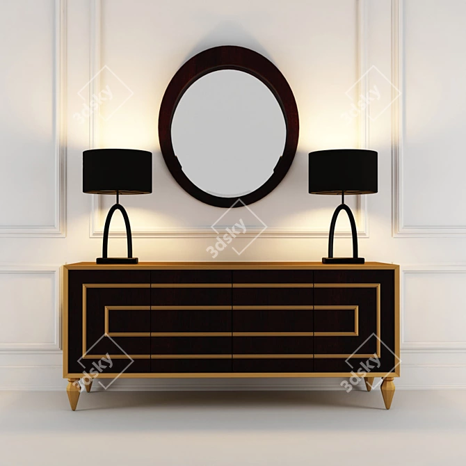 Sleek Modern Console Table 3D model image 1