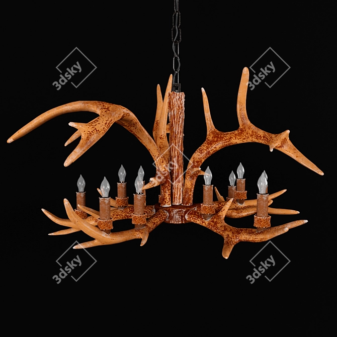 Rustic Elegance Chandelier 3D model image 1