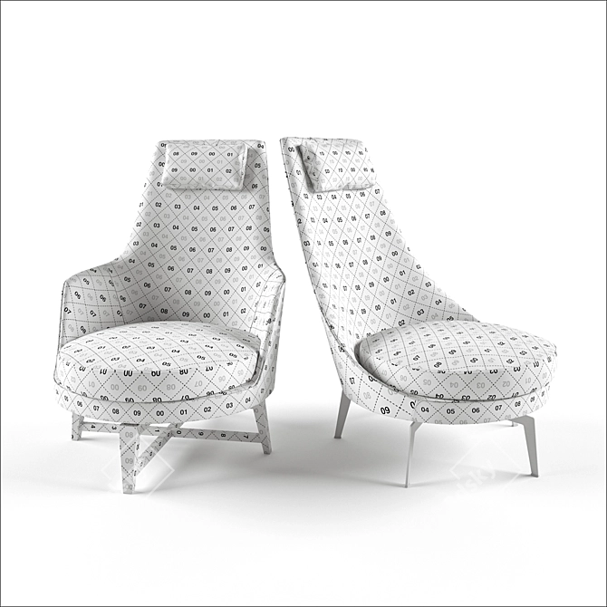 Sleek Armchairs: GUSCIOALTO, GUSCIOALTO SOFT 3D model image 3